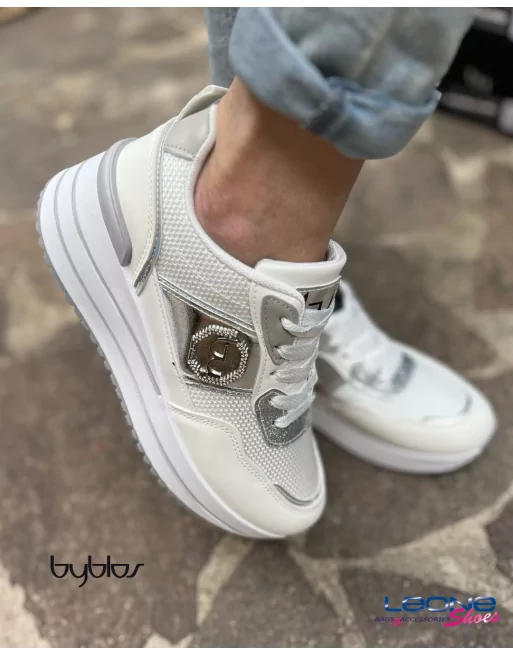 Sneakers Donna in Tessuto Byblos modello BYSC94I01 ALKES Azzurro Beige o Bianco