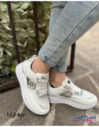 Sneakers Donna in Tessuto Byblos modello BYSC94I01 ALKES Azzurro Beige o Bianco