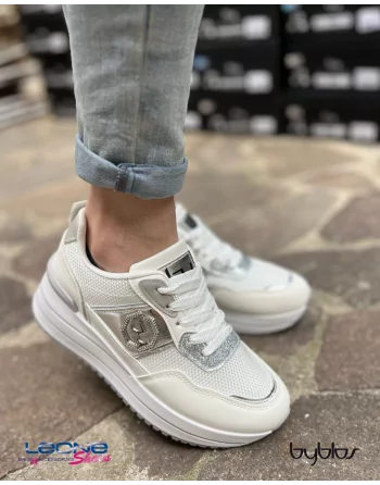 Sneakers Donna in Tessuto Byblos modello BYSC94I01 ALKES Azzurro Beige o Bianco