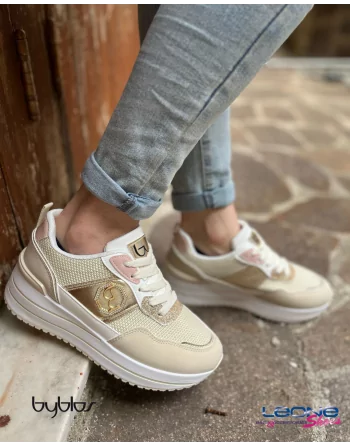 Sneakers Donna in Tessuto Byblos modello BYSC94I01 ALKES Azzurro Beige o Bianco