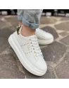 Sneakers Donna Byblos modello POLIS Bianco-Oro e Bianco-Argento