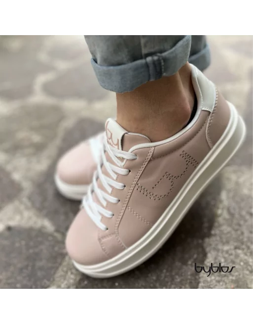Sneakers Donna Byblos Modello BYSC8WO01 Brooklyn Bianco o Nude