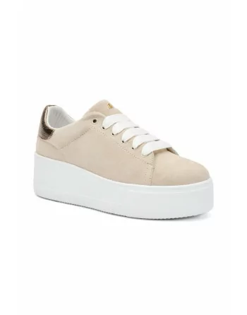 Sneakers Donna Frau 39D0 in Camoscio Beige con applicazioni