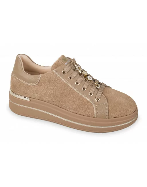 Valleverde Sneakers Donna 35480 Camoscio Sand o Taupe Calzature Casual