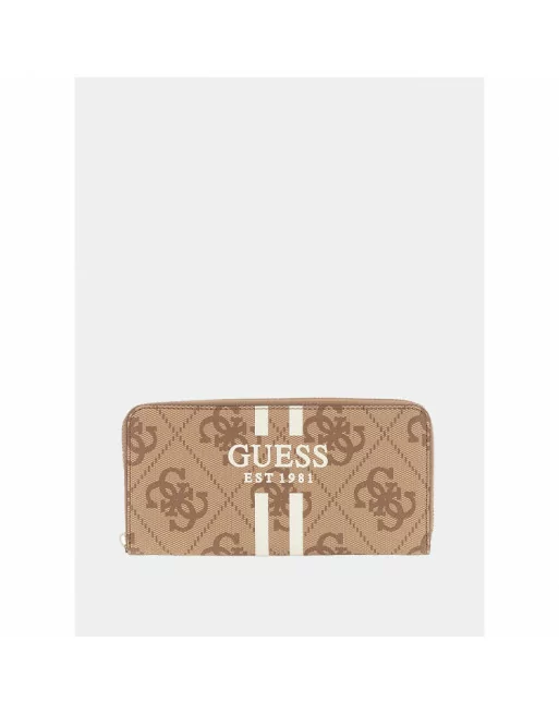 Portafogli Donna Guess logato con cerniera LAUREL OS7459146 Nero o Taupe