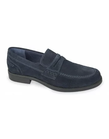Mocassini uomo camoscio Valleverde 47901 Blu comfort