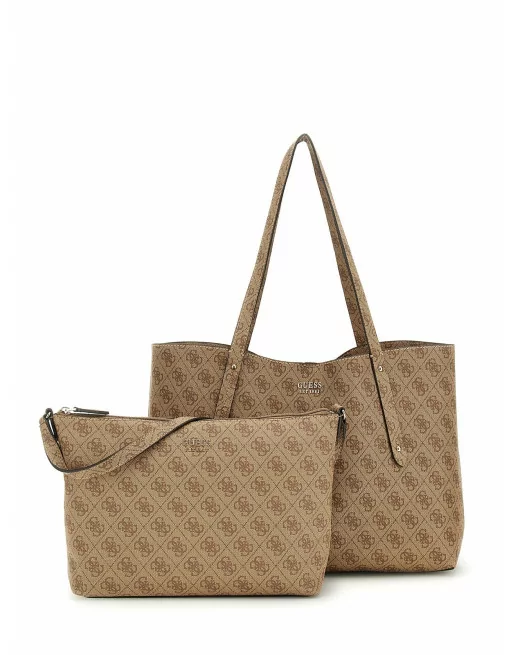 Borsa Donna Guess reversibile modello BRENTON PG964823 Nero 3 Pezzi