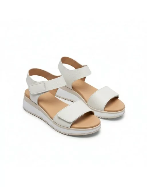 Sandali Donna Oh! My Sandals 5942 in Pelle Hielo o Champagne modello casual. Sandali casual