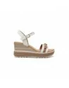 Sandali Donna Oh! My Sandals 5993 in Pelle Champagne o Hielo modello casual. Sandali casual