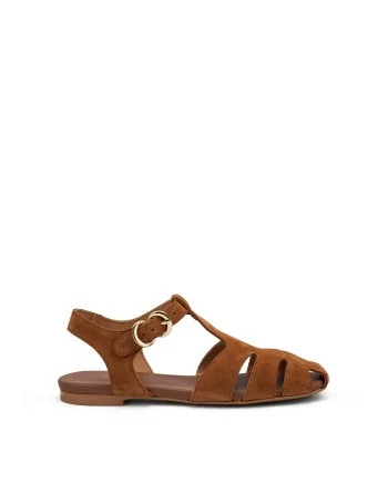 Sandali Donna Frau 69F0 in Nabuk Cannella modello casual. Sandali casual