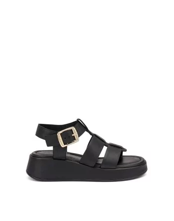 Sandali Donna Frau 04M5 in Pelle Nero modello casual