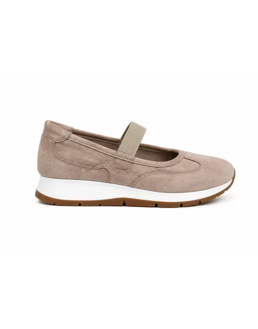 Ballerine Donna Frau X822 in Nabuk Beige modello casual. Ballerine casual
