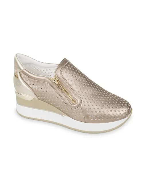 Mocassini Donna Valleverde 36420 in Pelle Ghiaccio o Bronzo modello casual. Mocassini casual
