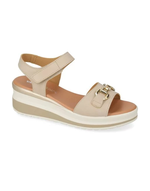 Sandali Donna Valleverde VGL201AF in Pelle Beige o Bianco modello casual. Sandali casual