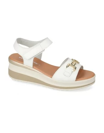 Sandali Donna Valleverde VGL201AF in Pelle Beige o Bianco modello casual. Sandali casual