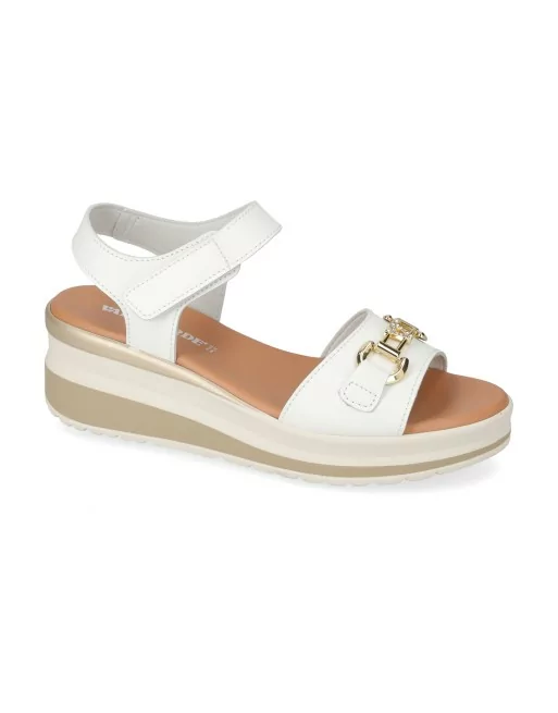 Sandali Donna Valleverde VGL201AF in Pelle Beige o Bianco modello casual. Sandali casual
