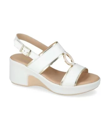 Sandali Donna Valleverde 63121 in Pelle Cuoio o Bianco modello casual. Sandali casual