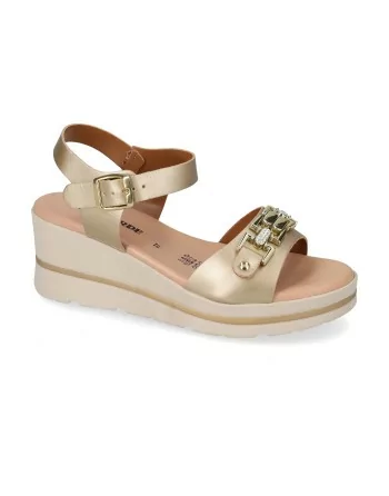 Sandali Donna Valleverde 55580 in Pelle Argento o Oro modello casual. Sandali casual