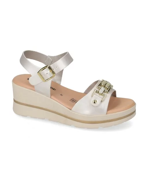 Sandali Donna Valleverde 55580 in Pelle Argento o Oro modello casual. Sandali casual