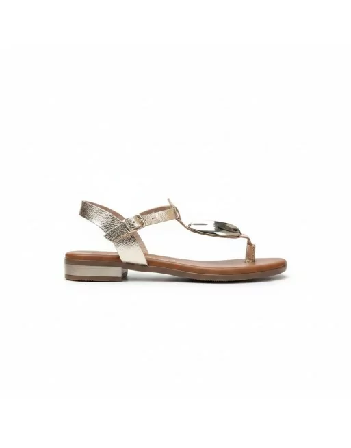 Sandali Donna Oh! My Sandals 5864 in Pelle Champagne modello casual. Sandali casual