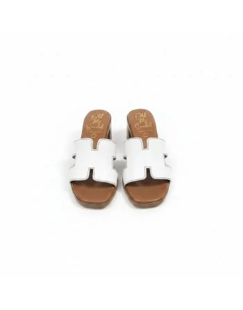 Sandali Donna Oh! My Sandals 5900 in Pelle Roble o Bianco modello casual. Sandali casual