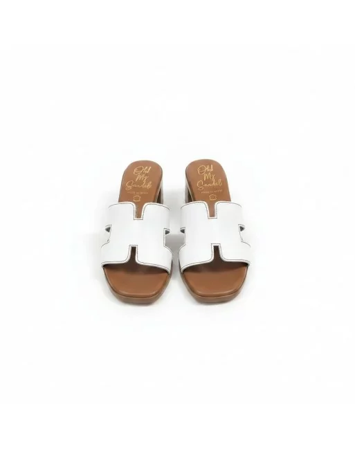 Sandali Donna Oh! My Sandals 5900 in Pelle Roble o Bianco modello casual. Sandali casual