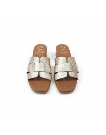 Sandali Donna Oh! My Sandals 5880 in Pelle Champagne o Hielo modello casual. Sandali casual