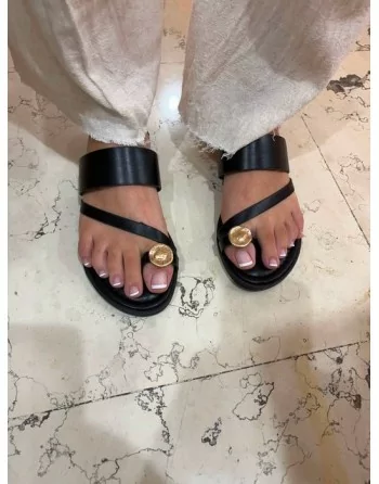 Sandali Donna Marina Torres JB2052-K41 Nero e Cuoio eleganti estivi