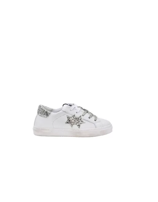 2Star 2SB3520 Sneakers Donna in Pelle, Scarpe Casual Bianche, Calzature Sportive Lifestyle, Sneaker Bassa