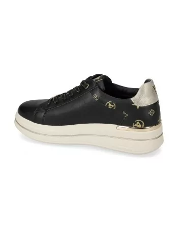 Sneakers Donna Valleverde 35487 in Pelle Nera Scarpe Casual