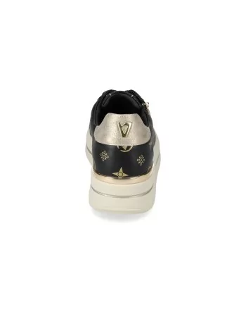 Sneakers Donna Valleverde 35487 in Pelle Nera Scarpe Casual