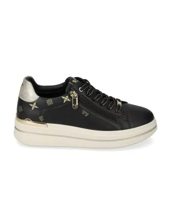 Sneakers Donna Valleverde 35487 in Pelle Nera Scarpe Casual