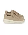 Sneakers donna Valleverde 35497 pelle sand platform