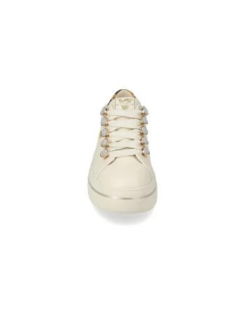 Sneakers Valleverde avorio con lacci e applicazioni gioiello