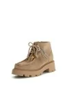 Stivaletti Guess beige in camoscio vista laterale