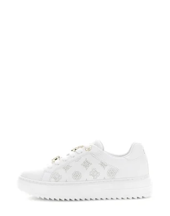 Sneakers donna Guess FLFDUE ELE12 pelle bianca