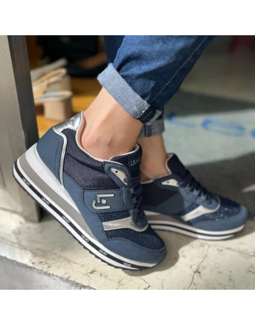 Sneakers Donna LIU.JO 4F4727TX445 in Nabuk Blu o Beige Modello Olivia Sneakers Donna LIU.JO 4F4727TX445 in Nabuk Blu o Beige Modello Olivia